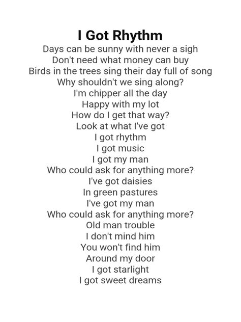 lyrics i've got rhythm|i got rhythm song lyrics.